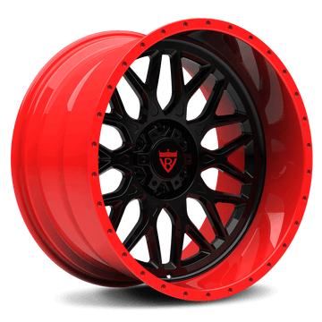 DEEP DISH RED AND BLACK CUSTOM 1 PIECE FORGED WHEELS SERIES: RV-MF012 - RVRN WHEELS
